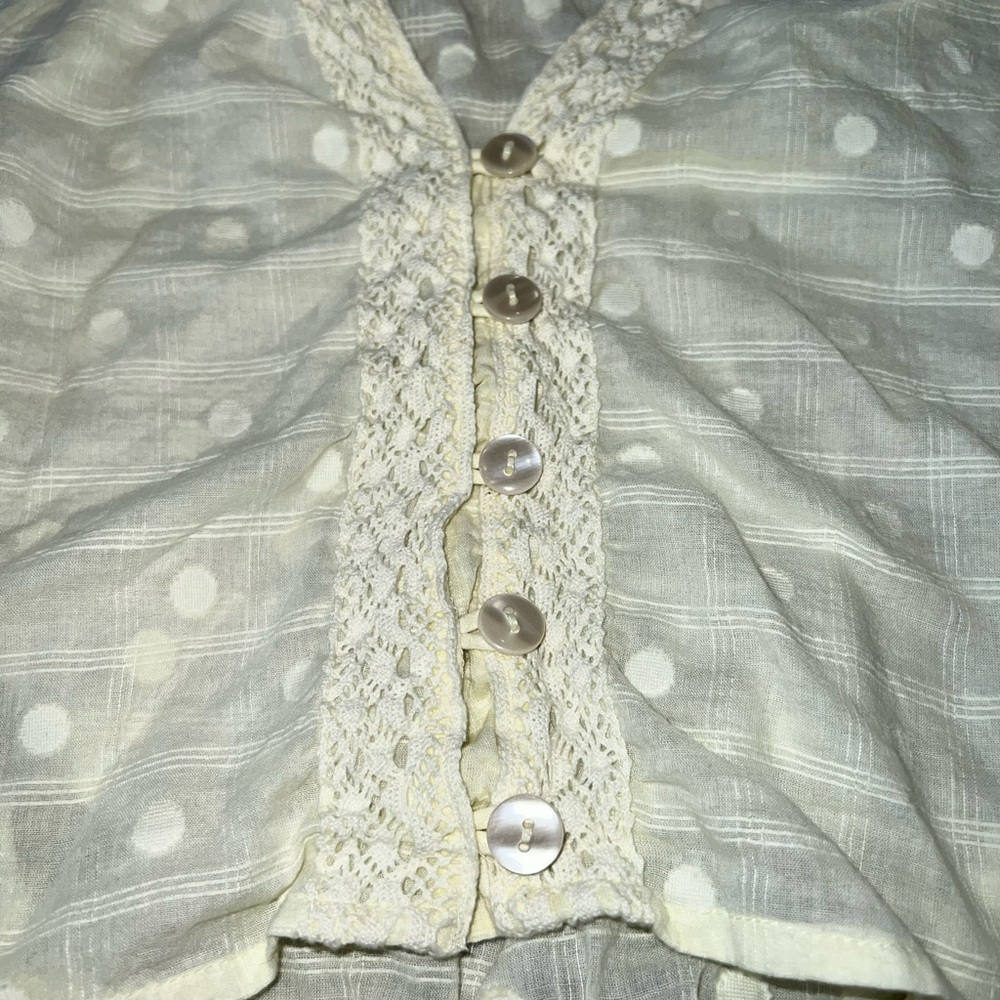 Free People Long Sleeve Yellow Bubble Sleeve Top with Buttons - Picture 3 of 10